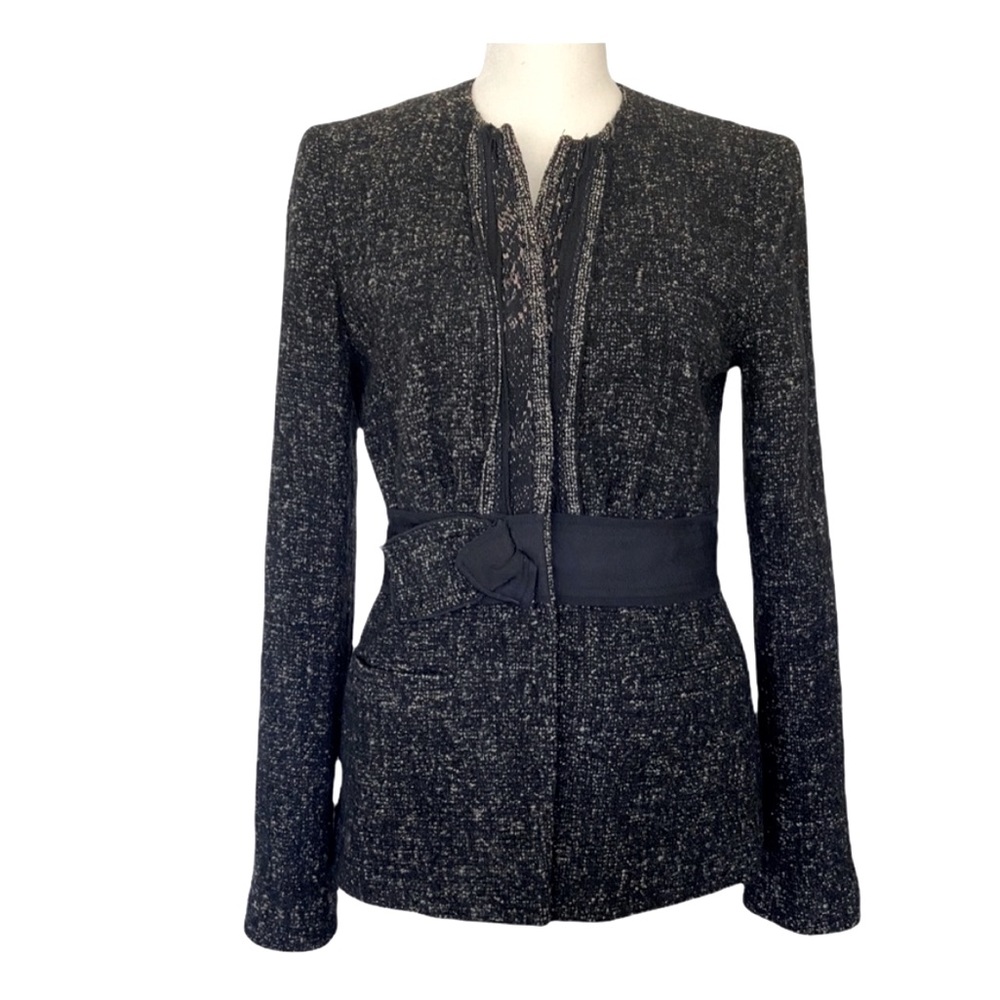 Elie Tahari tweed wool alpaca blazer jacket